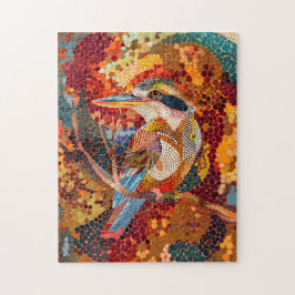 Kookaburra im Stile der Aborigine-Dot-Art Puzzle
