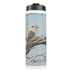 Kookaburra in australischer Handwerkskunst Thermosbecher
