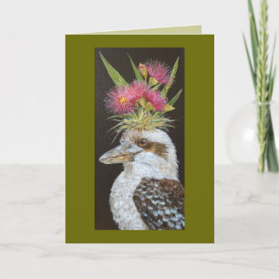 Kookaburra mit Eukalyptuskarte Karte