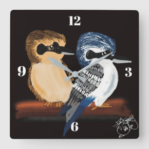 Kookaburra-Wanduhr Quadratische Wanduhr