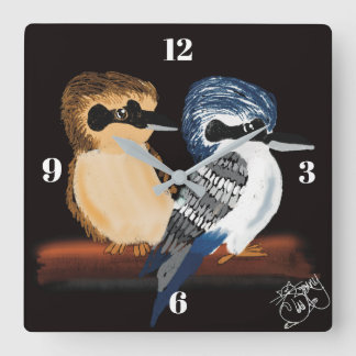 Kookaburra-Wanduhr Quadratische Wanduhr