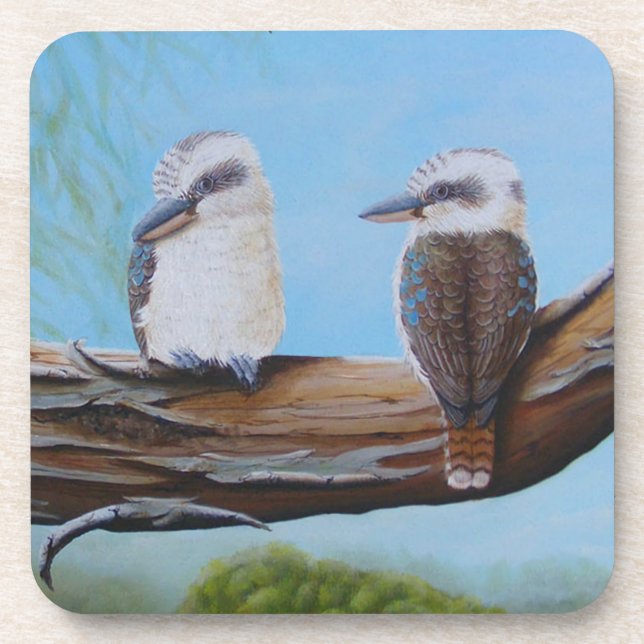 Kookaburras Gumtree Getränkeuntersetzer (Vorderseite)