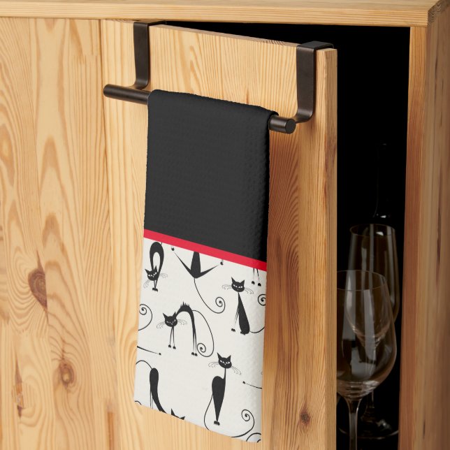 Kooky Black Cats Geschirrtuch (Drittel gefaltet)