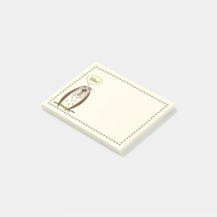 Kooky Cartoon Owl Heftrahmen Post-it Klebezettel