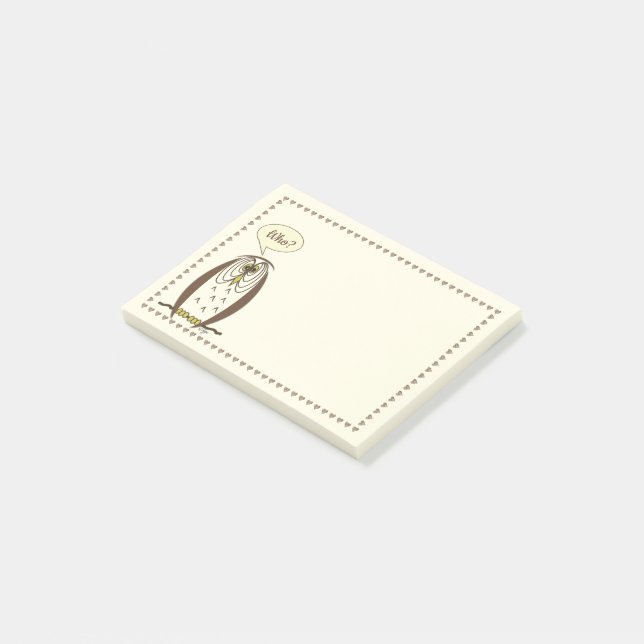 Kooky Cartoon Owl Heftrahmen Post-it Klebezettel (angewinkelt)