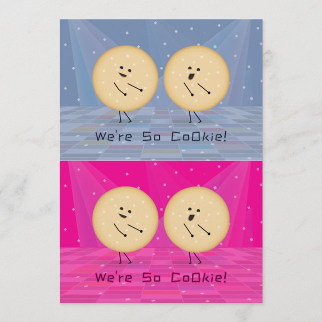 Kooky Cookies Cuttable Valentine Cards Pink, Denim Dankeskarte (Vorderseite)