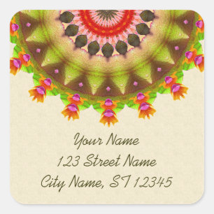 Kooky Kaleidoscope Quadratischer Aufkleber