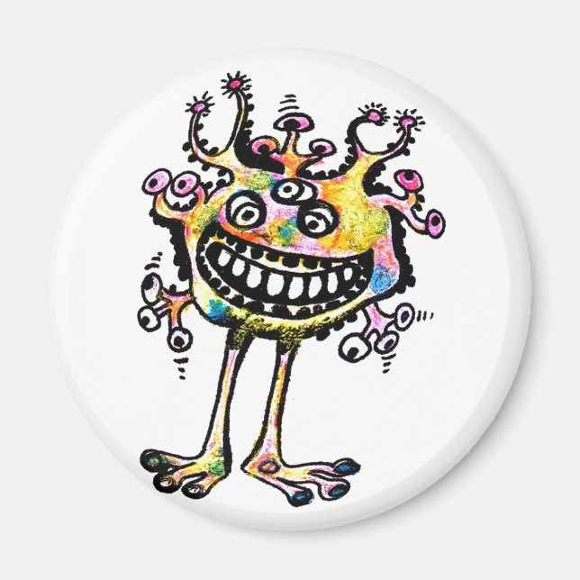 Kooky Mit Augen Rainbow MaN "Freddy" Magnet (Vorne)