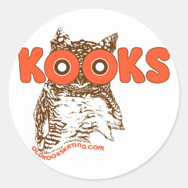 Kooky Owl Round Aufkleber (Vorderseite)