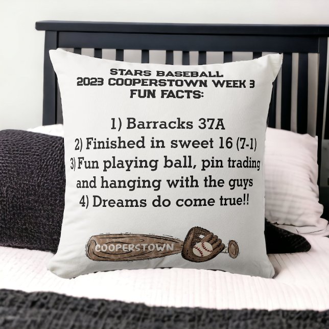 Kooperstown NY Baseball Bat Fun Fakten Keepake Kissen (Von Creator hochgeladen)
