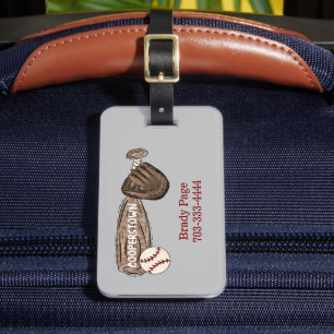 Kooperstown NY Baseball Player Sports Bat Bag Gepäckanhänger