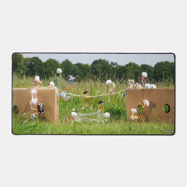 Koorddansende Fubby Poppetjes die balanseren Schreibtischunterlage (Vorderseite)