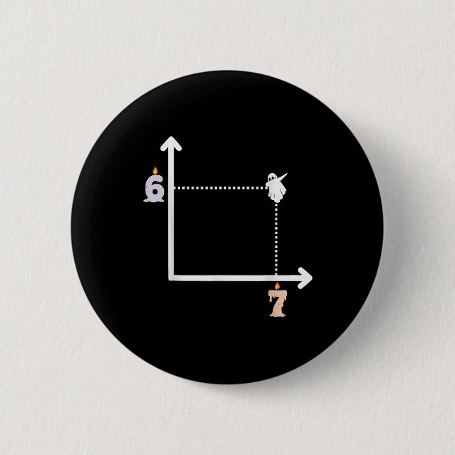 Koordinate 6 7 Lustiges Mathelehrer-Meme Halloween Button (Vorderseite)