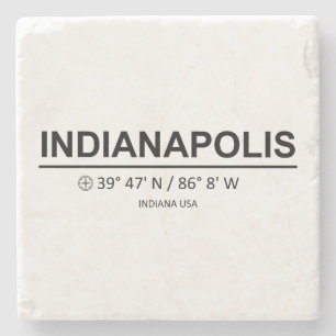 Koordinate Indianapolis Steinuntersetzer