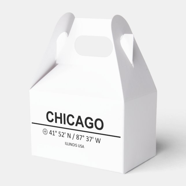 Koordinaten Chicago Geschenkschachtel (Vorderseite)
