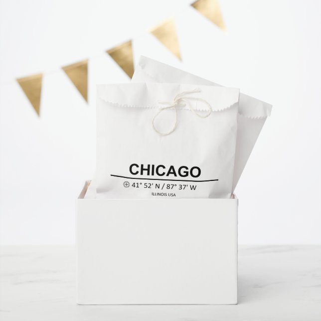 Koordinaten Chicago Geschenktütchen (Party)