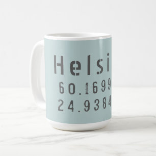 Koordinaten der Breitengrade in Helsinki Kaffeetasse