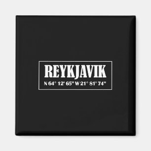 Koordinaten der Stadt Reykjavik Island Magnet