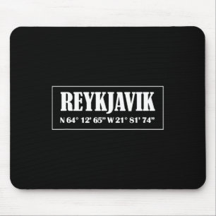 Koordinaten der Stadt Reykjavik Island Mousepad