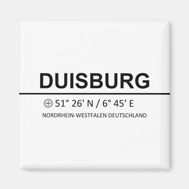Koordinaten Duisburg Magnet (Vorne)