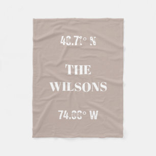 Koordinaten für benutzerdefinierte Familiennamen Fleecedecke