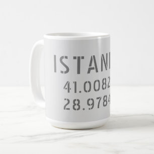 Koordinaten für Breite und Länge von Istanbul Kaffeetasse