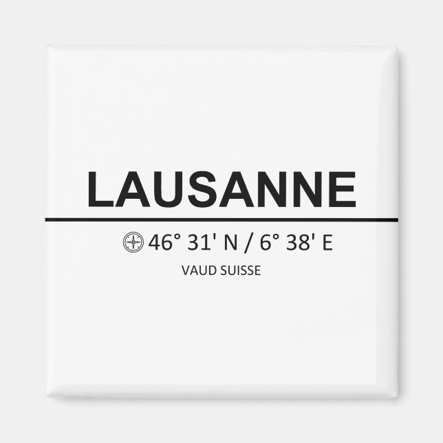 Koordinaten Lausanne Magnet (Vorne)