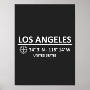 Koordinaten Los Angeles Poster
