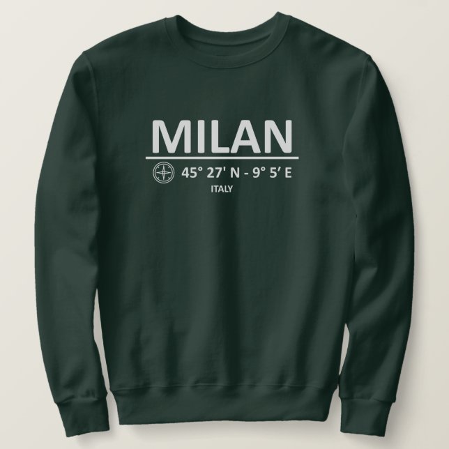 Koordinaten Mailand Sweatshirt (Design vorne)