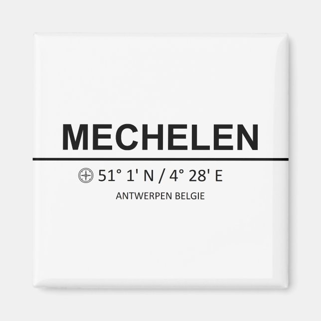 Koordinaten Mechelen Magnet (Vorne)