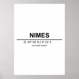 Koordinaten Nimes Poster