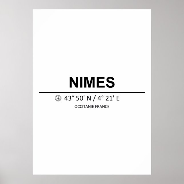 Koordinaten Nimes Poster (Vorne)