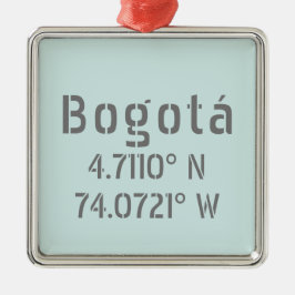 Koordinaten von Bogotá Latitude und Longitude Ornament Aus Metall