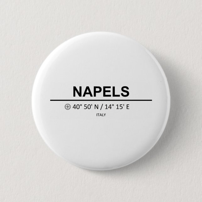 Koordinaten von Neapel - Neapel Button (Vorderseite)