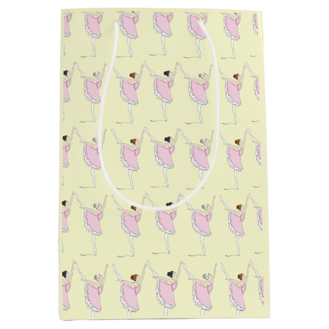 Koordination der Ballerina Ballerina Balletanz Mittlere Geschenktüte (Vorderseite)