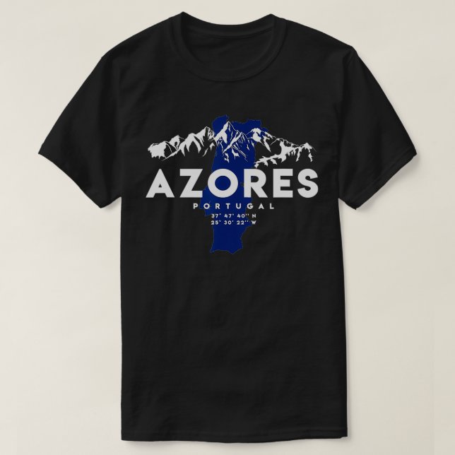 Koordination der Karte für Portugal Azoren T-Shirt (Design vorne)