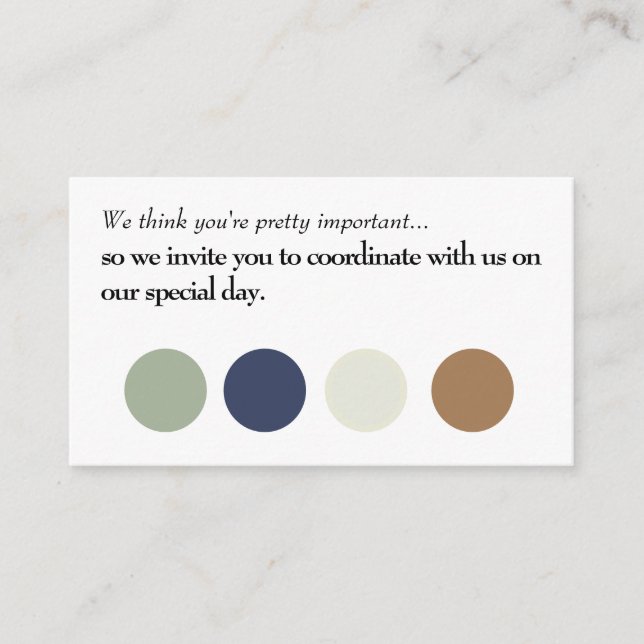 Koordination mit unserer Einsteckkarte für Hochzei Begleitkarte (Vorderseite)