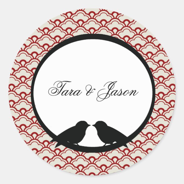 Koordination von Lovebirds-Umschlag Aufklebern Runder Aufkleber (Vorderseite)