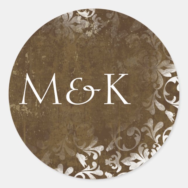 Koordination von Umschlag Aufklebern {Espresso} Runder Aufkleber (Vorderseite)