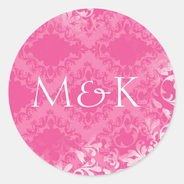 Koordination von Umschlag Aufklebern {Petalrosa} Runder Aufkleber (Vorderseite)