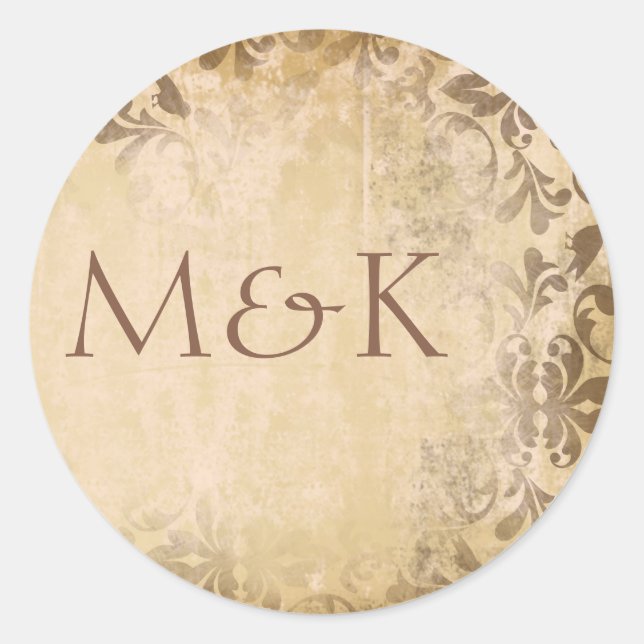 Koordination von Umschlag Aufklebern {Toffee} Runder Aufkleber (Vorderseite)