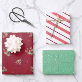 Koordination von Weihnachtswrapping-Set Geschenkpapier Set