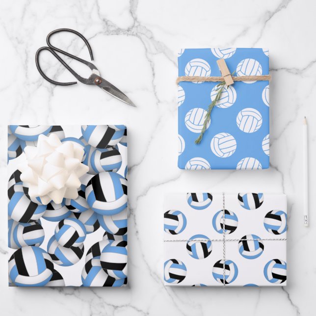 koordinierende Mannschaftsfarben Blau Geschenkpapier Set (Vorderseite)