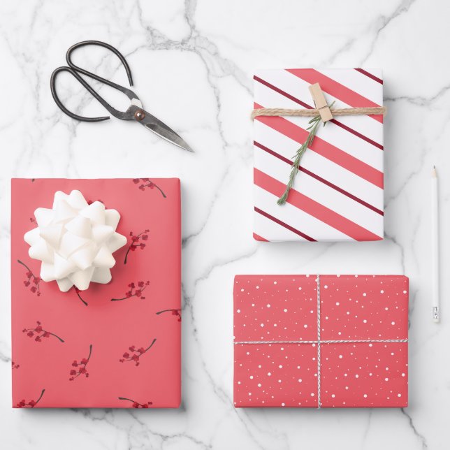 Koordinierung des Weihnachtswrapping-Papiers für d Geschenkpapier Set (Vorderseite)