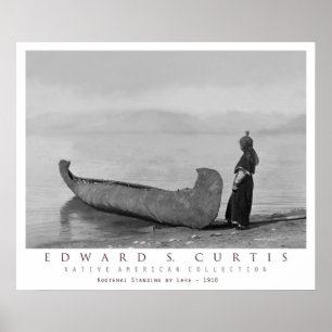 Kootenai indisches bereitstehendes Kanu Poster