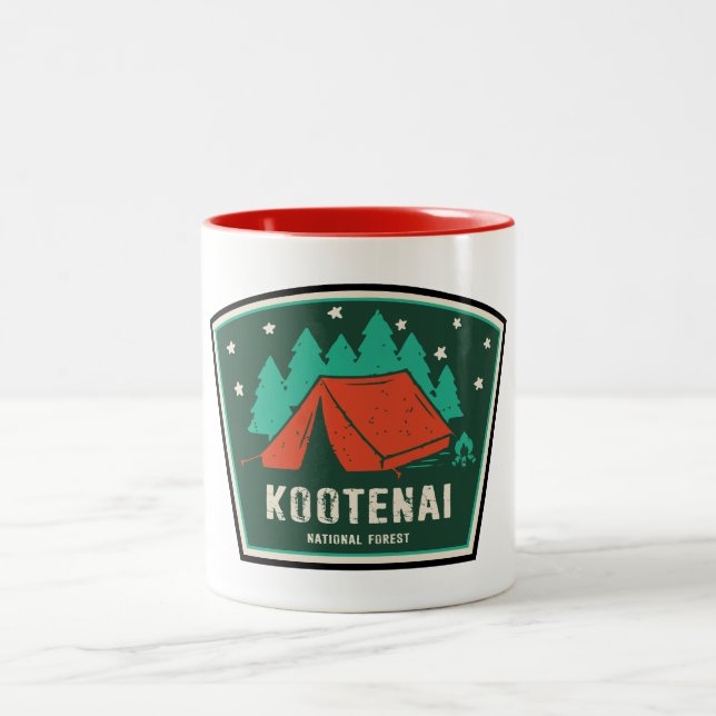 Kootenai National Forest Camping Zweifarbige Tasse (Mittel)