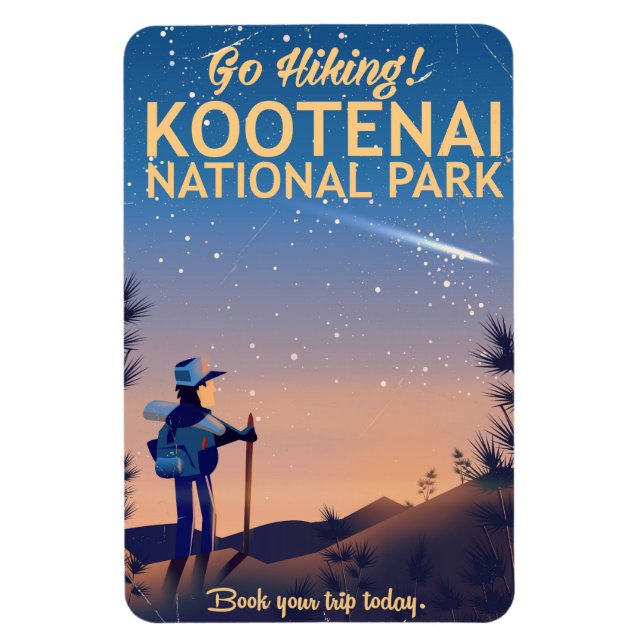 Kootenai Nationalpark Wanderposter Magnet (Vertikal)
