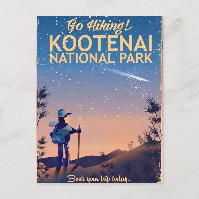 Kootenai Nationalpark Wanderposter Postkarte (Vorderseite)