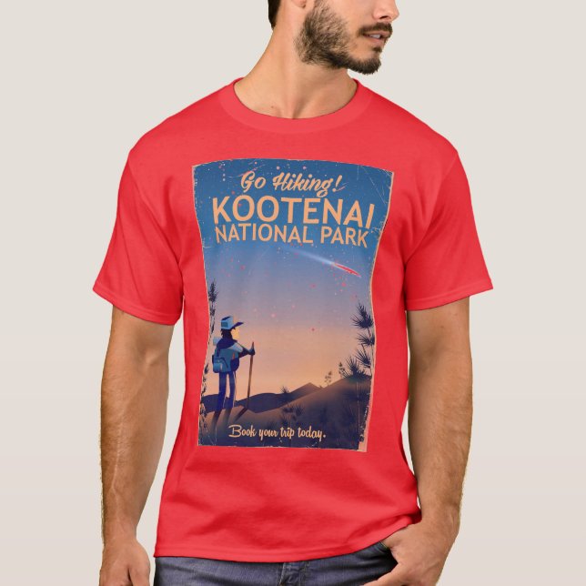 Kootenai Nationalpark Wanderposter T-Shirt (Vorderseite)