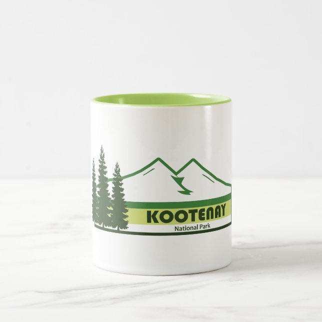 Kootenay National Park Green Stripes Zweifarbige Tasse (Mittel)